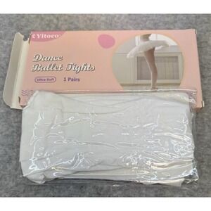 Yitoco Dance Ballet Tights White Girls Large 9-13 One Pair